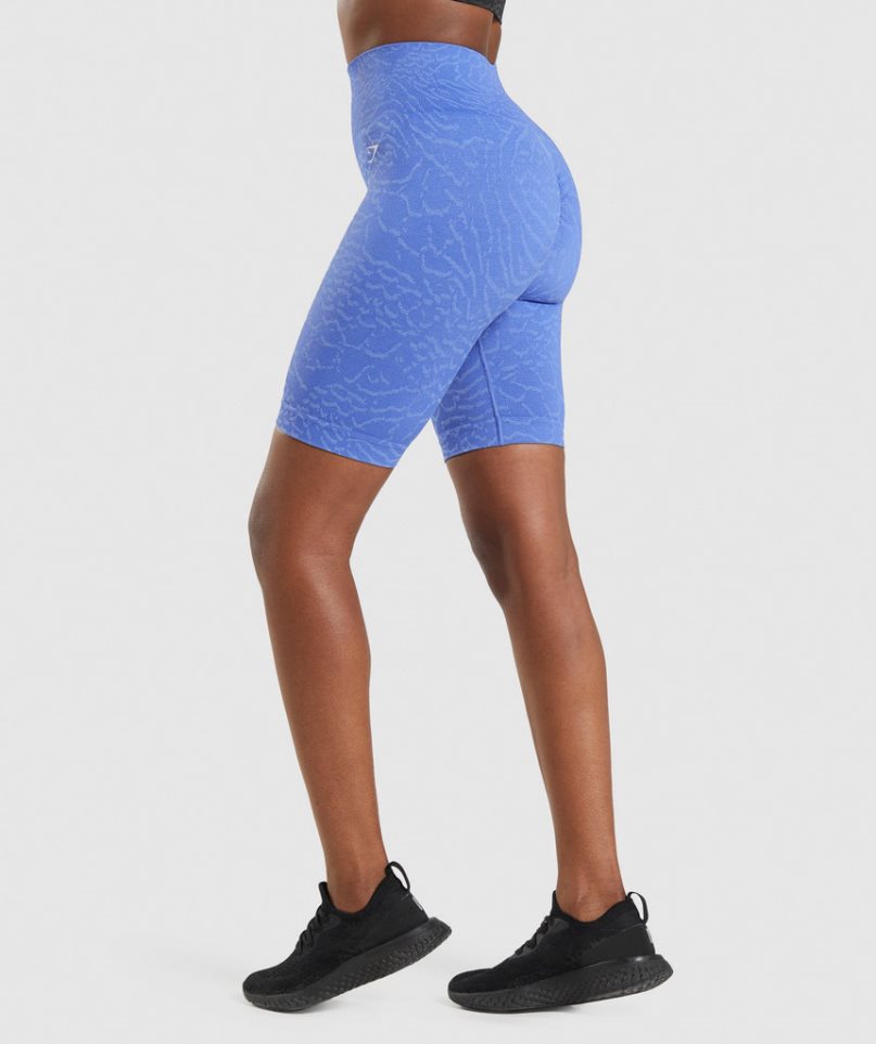 Women's Gymshark Adapt Animal Seamless Cycling Shorts Blue | CA 153D07